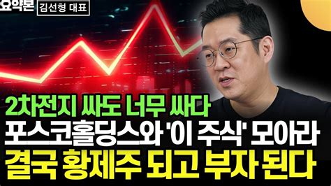 2차전지 싸도 너무 싸다 포스코홀딩스와 이 주식 사 모아라 결국 황제주 되고 부자 된다 김선형 대표 요약본