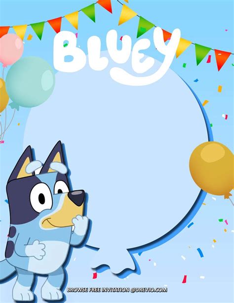 (FREE Invitations) Bluey Birthday Invitations + Party Ideas | Birthday ...