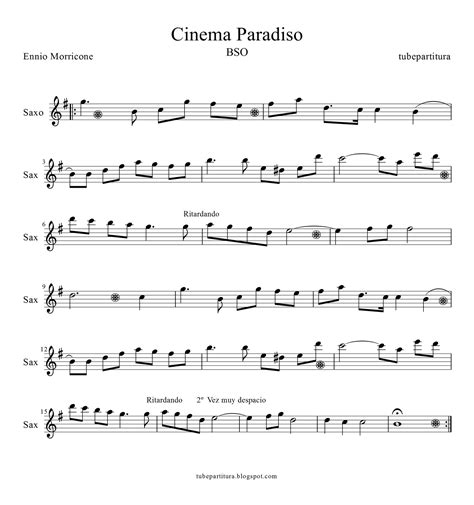 Tubescore Cinema Paradiso Sheet Music For Alto Saxophone By Ennio Morricone Cinema Paradiso