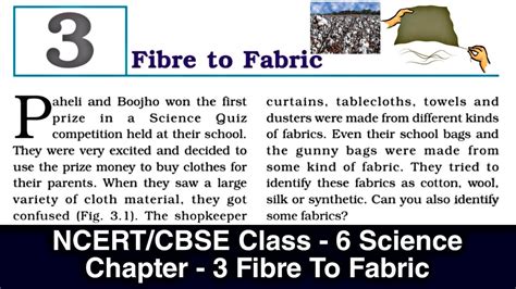 Fibre To Fabric Class 6 Science Chapter 3 Ncert Cbse Youtube