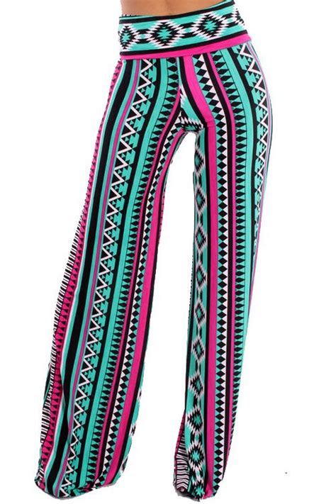 Confections Turquoise Palazzo Pants Aztec Print Pants