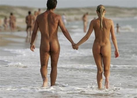 Taking Walk Down The Nude Beach Nude Tumblr Ass Beach Hot Wife MILF Public Nudity