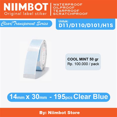 Jual Clear Transparent Thermal Label Sticker Niimbot D D D H S