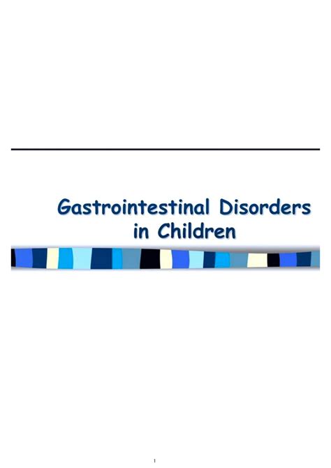 Solution Gastrointestinal Disorder In Children Studypool