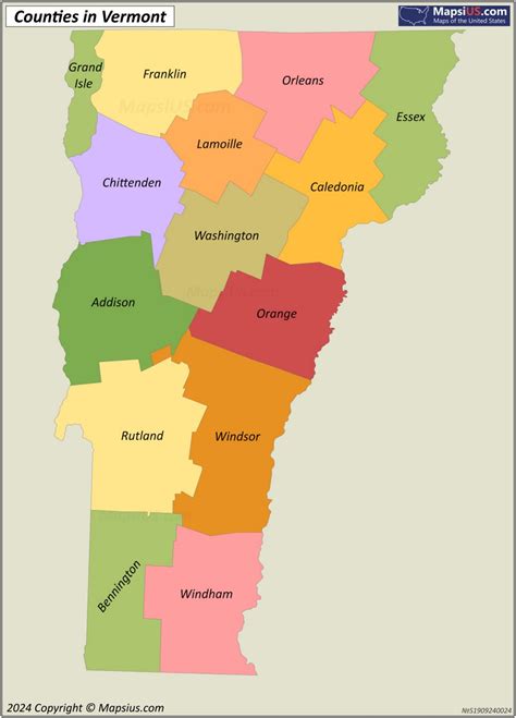 Vermont County Map List Of Counties In Vermont