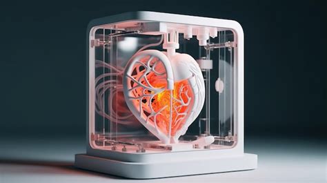 Premium Ai Image D Printer Prints A Human Heart Medical Implantation