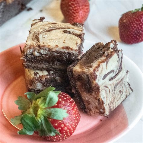 Swirled Strawberry Cheesecake Brownies Slumber And Scones