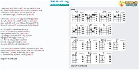 Chord Chiếc Lá Cuối Cùng Tab Song Lyric Sheet Guitar Ukulele Chordsvip