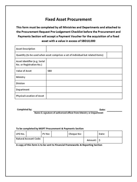 Asset Procurement Form