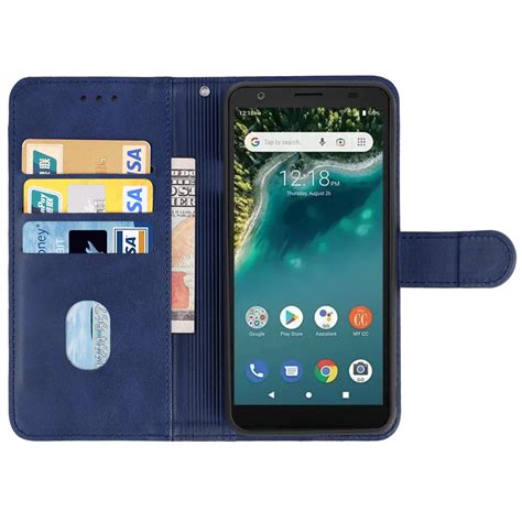 For Zte Avid 589 Z5158 Leather Phone Case Blue