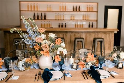 Modern And Chic Wedding With A Terra Cotta And Classic Blue Color