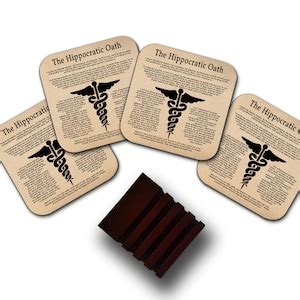 Coasters With Hippocratic Oathenglish Version Gift For Doctor Gift