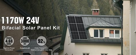 ECO WORTHY 4 68kWh Tag Balkonkraftwerk Solaranlange 1170W 24V