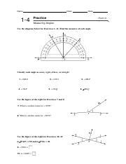 Practice Measuring Angles Form G Answers Key