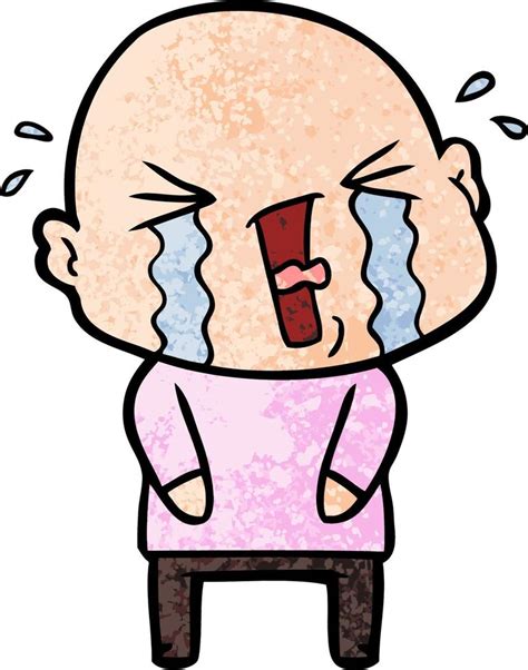 Cartoon Crying Bald Man Vector Art At Vecteezy