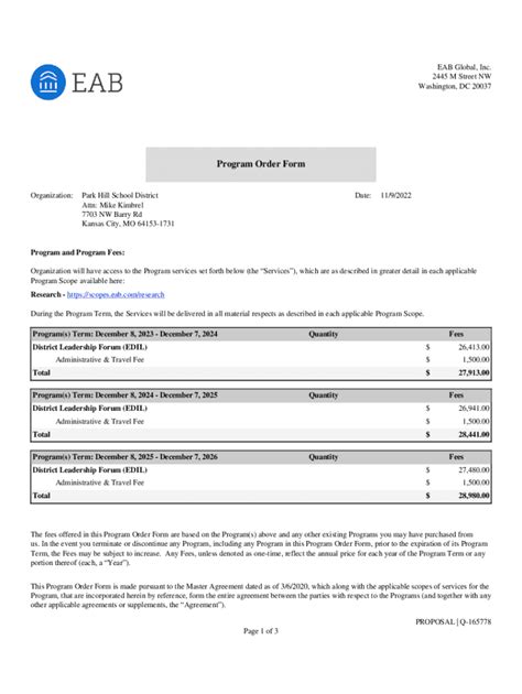 Fillable Online Boepublic Parkhill K Mo Program Order Form Fax Email