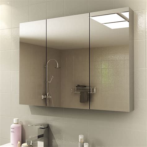 Stainless Steel Bathroom Mirror Cabinet Wall Mounted Toilet Mirror Box