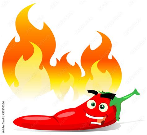 Cartoon Red Hot Chili Pepper Stock Vector Adobe Stock