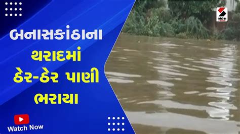 Monsoon In Gujarat બનાસકાંઠાના થરાદમાં ઠેર ઠેર પાણી ભરાયા Rain