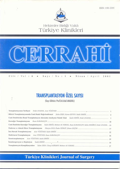 Turkiye Klinikleri Journal of Surgery Issue List | Journals | Türkiye ...