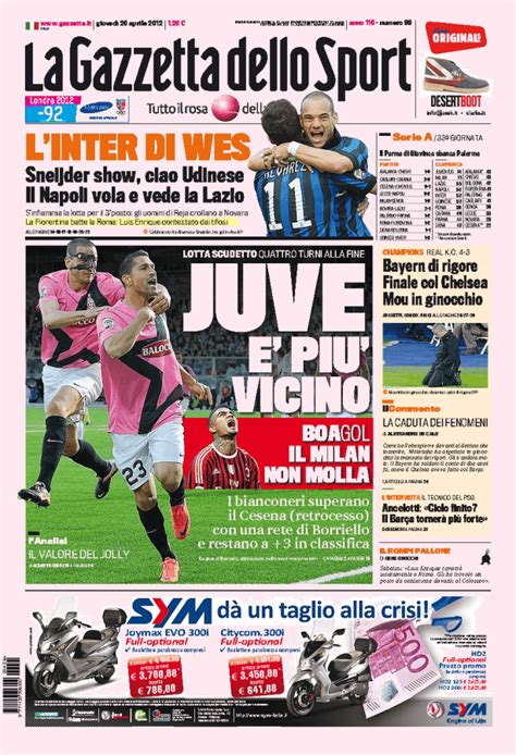 Gazzetta Dello Sport Juve Pi Vicino Calciomercatoweb It News