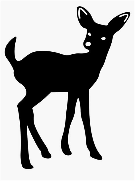 Baby Deer Silhouette Clip Art, HD Png Download - kindpng