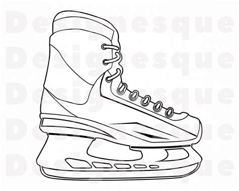Ice Skate Outline 3 Svg Hockey Skate Svg Ice Skating Svg Etsy