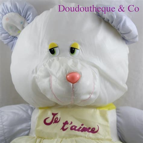 Peluche Ours Puffalump Toile De Parachute Robe Je T Aime Jaune Bleu