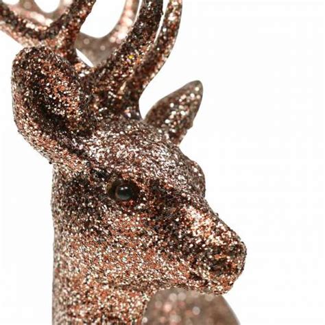 Floristik Ch Deko Hirsch Glitter Kupfer Cm St