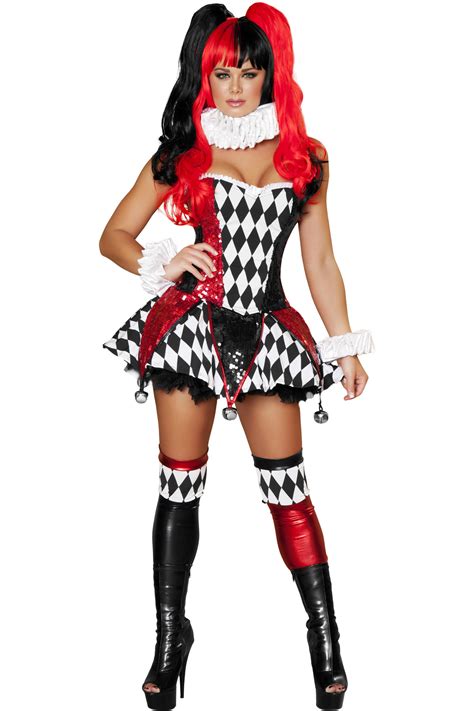 Sexy Adult Women Court Jester Cutie Clown Harlequin Costume Halloween Outfit New Ebay