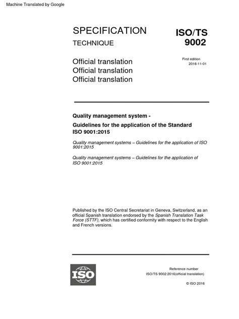 Iso Ts 9002 2016 En Pdf Quality Management Iso 9000