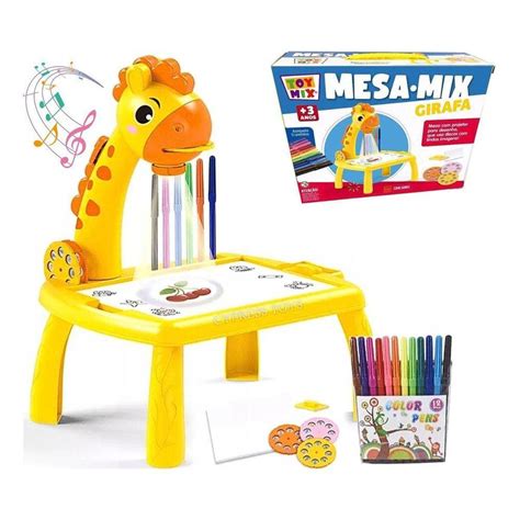 Mesa Interativa Infantil Educacional Projetor Desenhos Amarelo