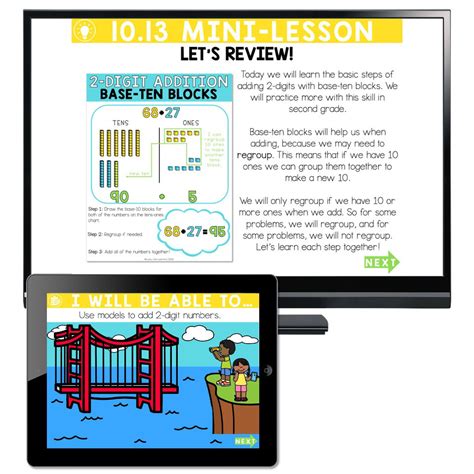 Lucky To Learn Math 1st Grade Lesson 10 13 Two Digit Addition Teaching Slides Lucky