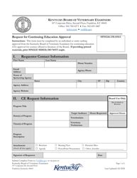 Kentucky Request For Continuing Education Approval Fill Out Sign