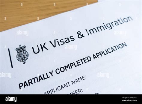 UK Visa and Immigration form print out with Home Office logo Stock ...