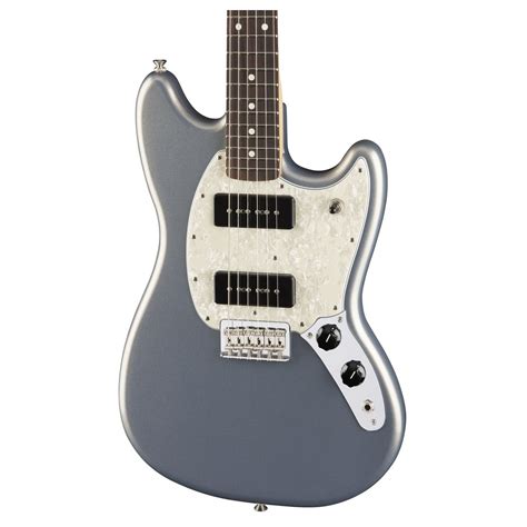 Fender Mustang Guitarra Eléctrica P90 RW Plata Gear4music