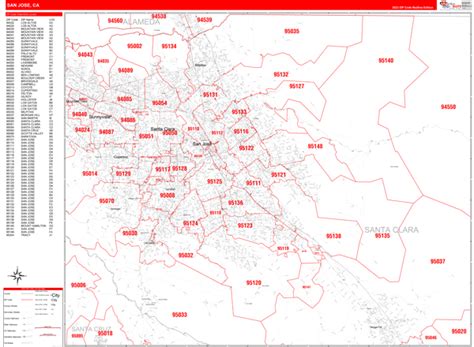 North San Jose Zip Code Map