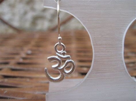 Sterling Silver Sanskrit Om Earrings Yoga Aum Ohm Symbol Om Earrings