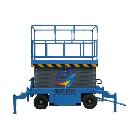 AC Drive System Hydraulic Mobile Scissor Lift 8m Self Propelled Lift