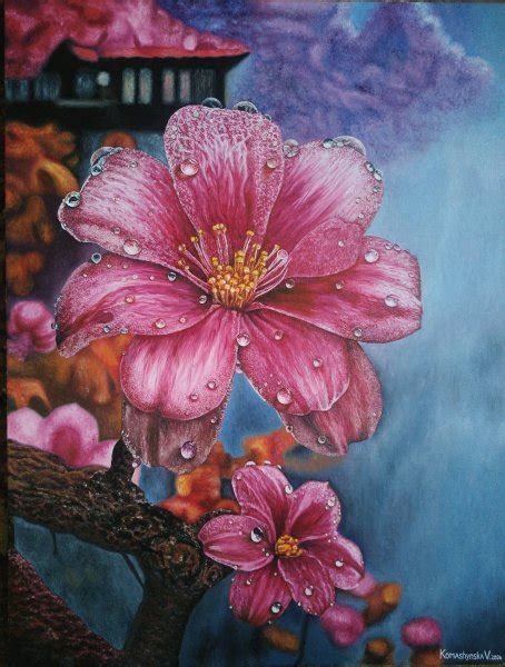 Heavenly flowers Painting by Viktoriya Komashinska