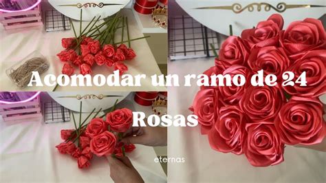 Como armar un ramo de 24 rosas eternas rosas de listón ramos de