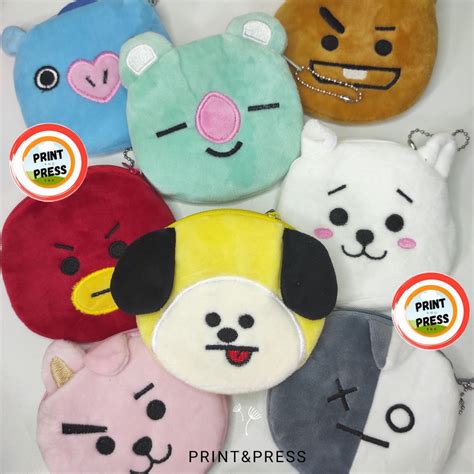 P P Bts Bt Cutie Coin Purse Hot Korean Assorted Design Bt Keychain