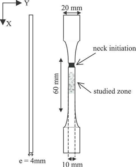 Specimen Geometry For Tensile Test On Polycarbonate Download Scientific Diagram