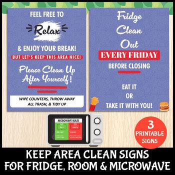 Keep Area Clean Signs Printable Signs For Fridge 12 06 2022