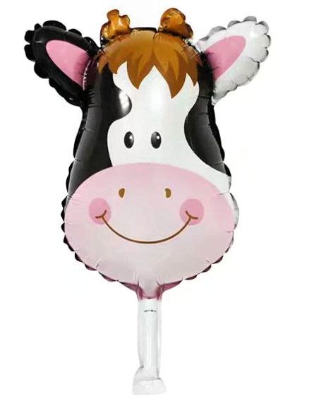 Mini Folien Luftballon Cowhead Kuh Kopf Lollipop Ballon Shop