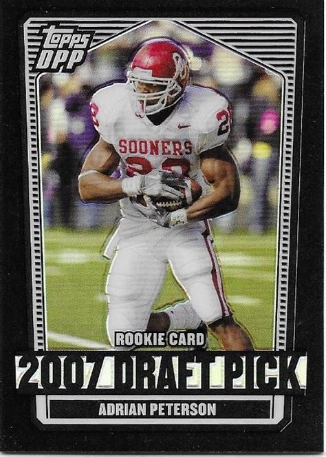 2007 Topps Draft Picks Prospects Chrome Black 135 Adrian Peterson