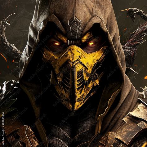 Scorpion Mortal Kombat Created By Artificial Intelligence Ilustración De Stock Adobe Stock