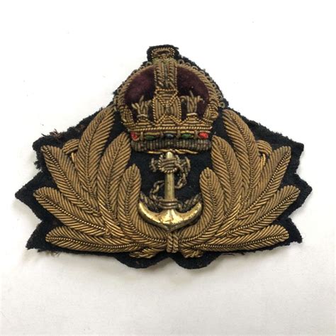 Royal Navy WW2 Officer S Bullion Cap Badge