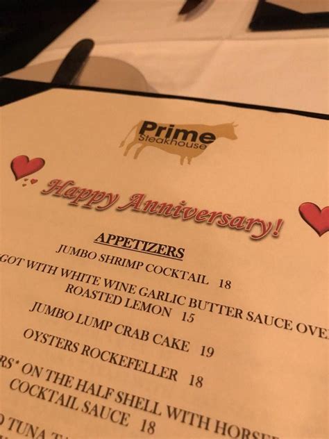 Menu At Prime Steakhouse Key West