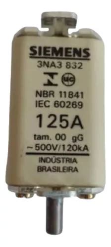 Fusível Nh00 Retardado 125a Em 500vca Siemens 3na3832 MercadoLivre